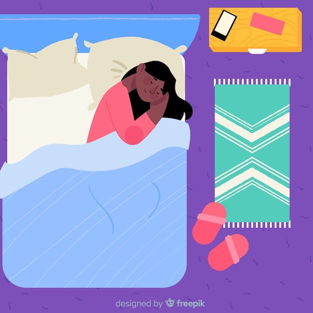 Vector gratuito fondo persona durmiendo en la cama