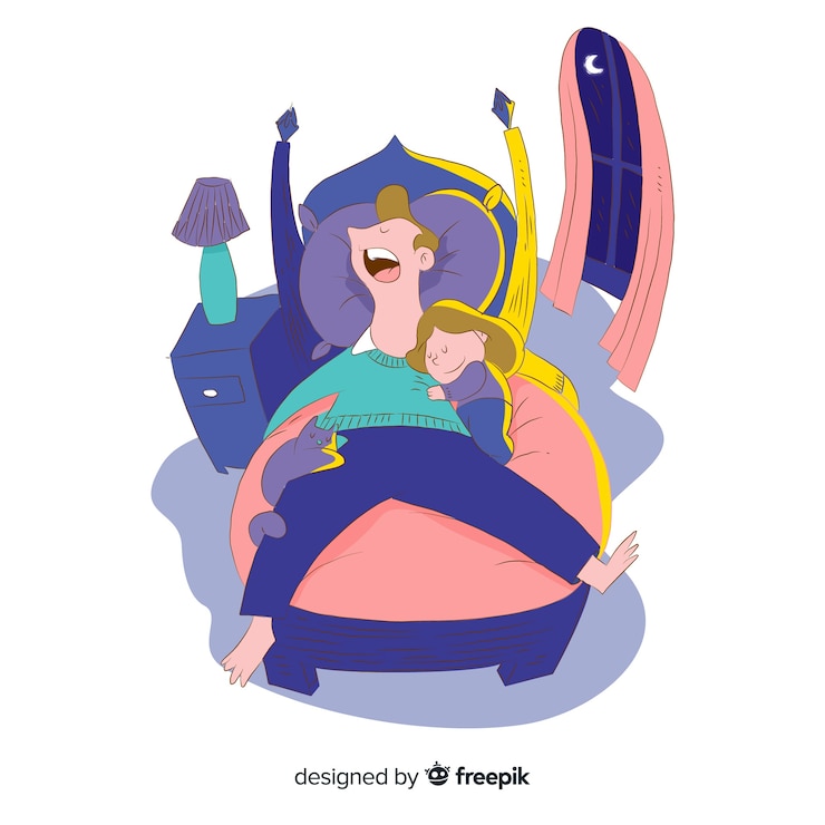 Vector gratuito fondo persona durmiendo en la cama