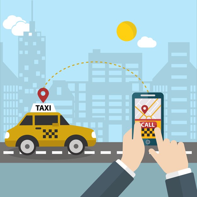Fondo de persona llamando a un taxi