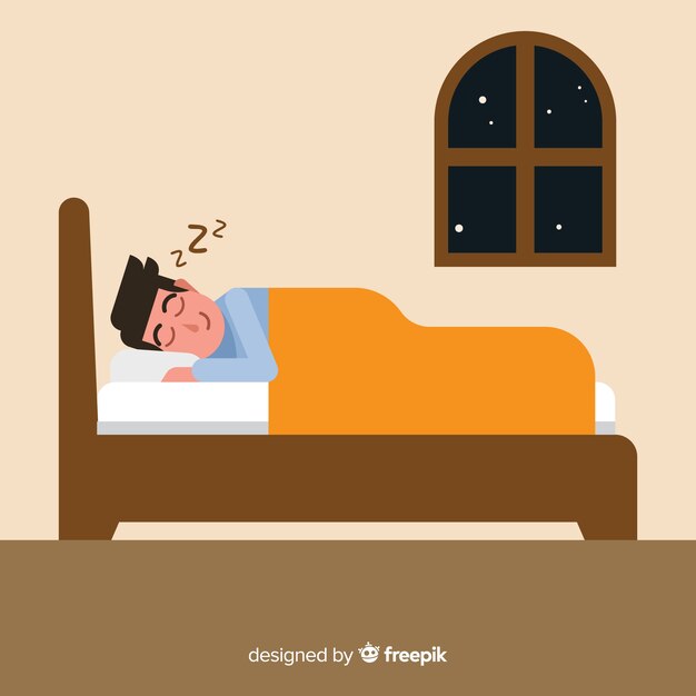 Fondo persona plana durmiendo en la cama