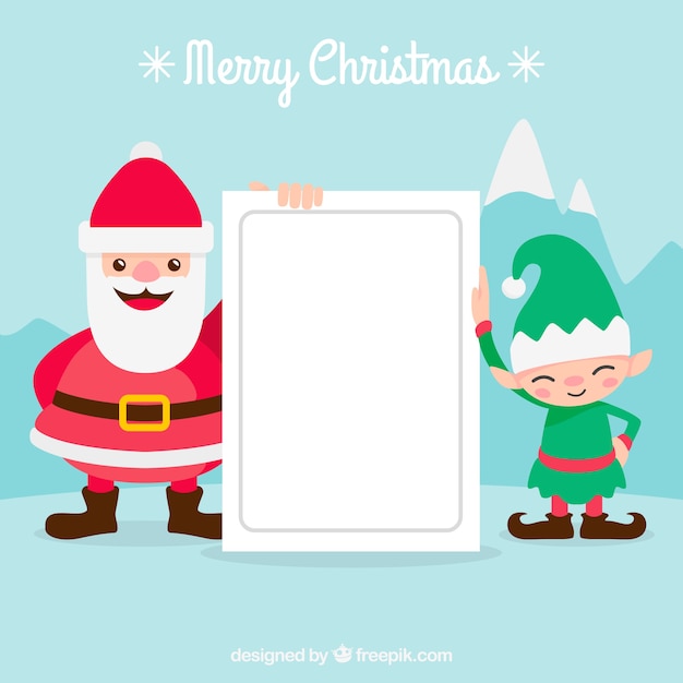 Fondo de personaje navideño con carta