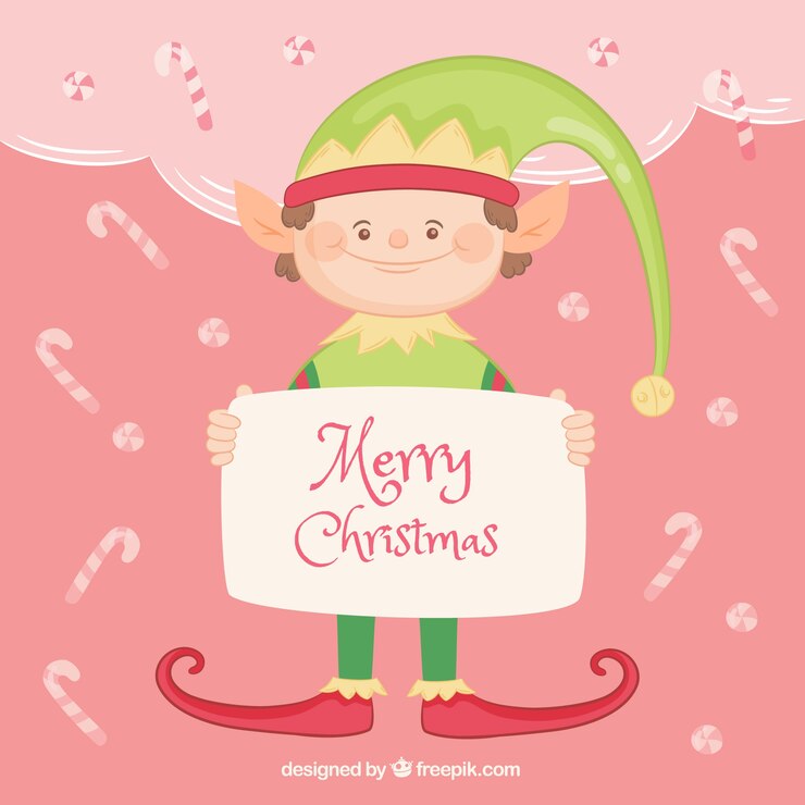 Vector gratuito fondo de personaje navideño con carta