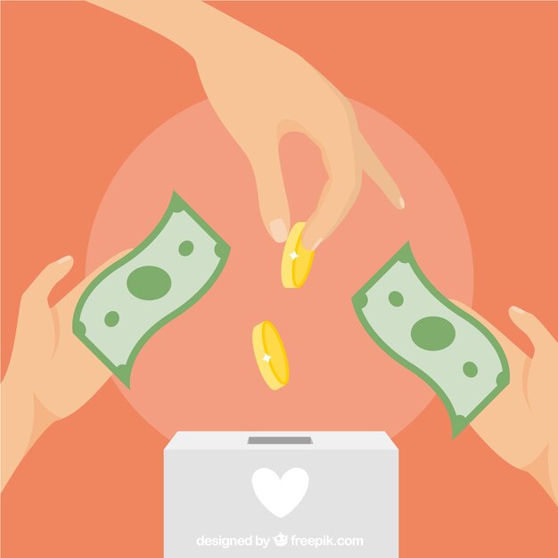 Fondo de personas haciendo una donación
