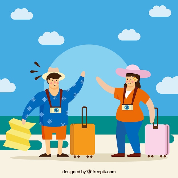 Vector gratuito fondo de personas viajando en estilo plano