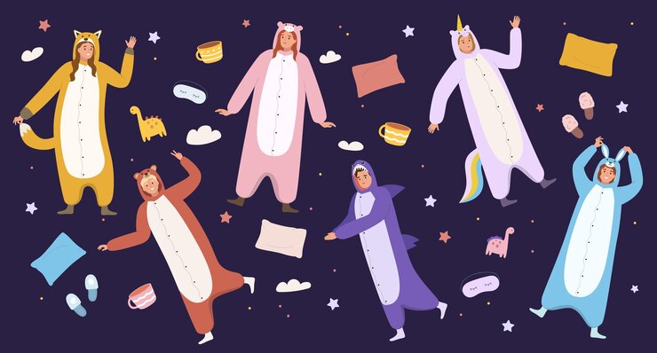 Vector gratuito fondo de pijamas kigurumi