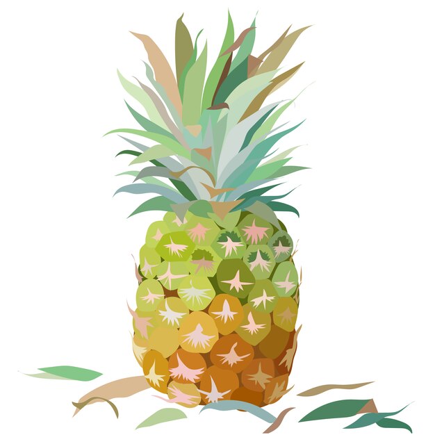Fondo con piña en acuarela