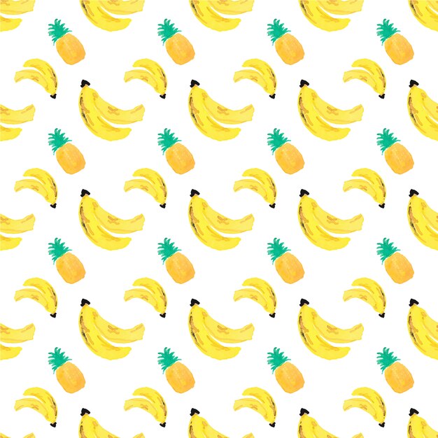 Fondo con piñas y plátanos