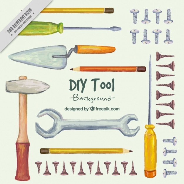 Vector gratuito fondo pintado a mano sobre las herramientas de artesanía
