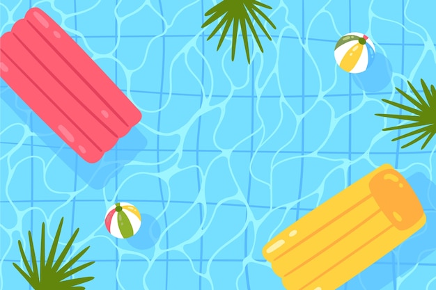 Vector gratuito fondo de piscina dibujado a mano