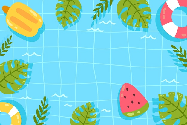 Vector gratuito fondo de piscina dibujado a mano