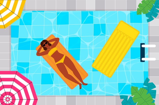 Fondo de piscina de diseño plano