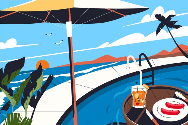 Fondo de piscina de diseño plano