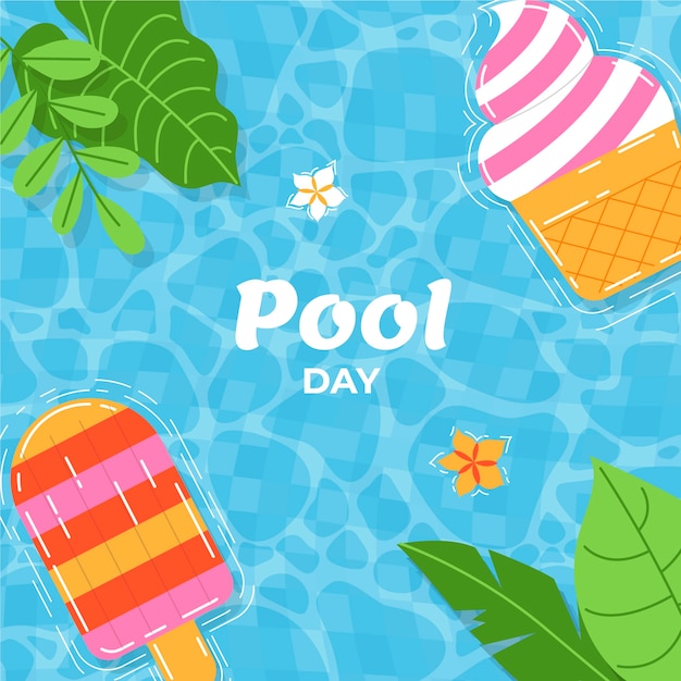 Vector gratuito fondo de piscina de diseño plano