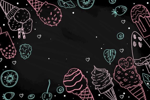 Vector gratuito fondo de pizarra de helado