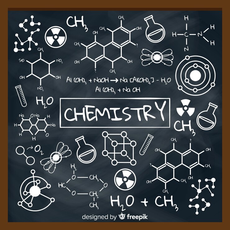 Vector gratuito fondo pizarra con información de química