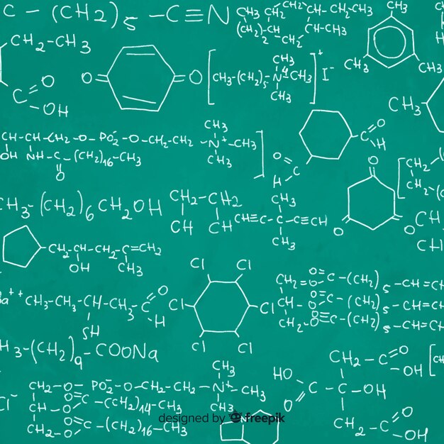 Fondo pizarra con información de química