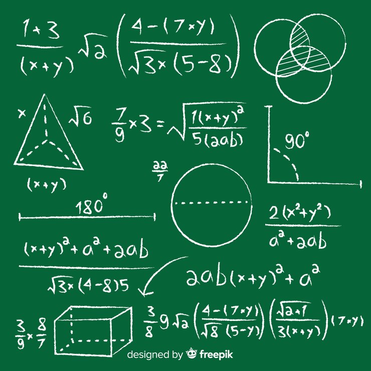 Vector gratuito fondo de pizarra de matemáticas