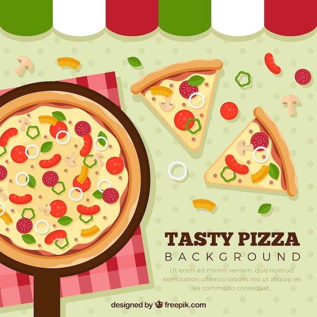 Vector gratuito fondo pizza deliciosa