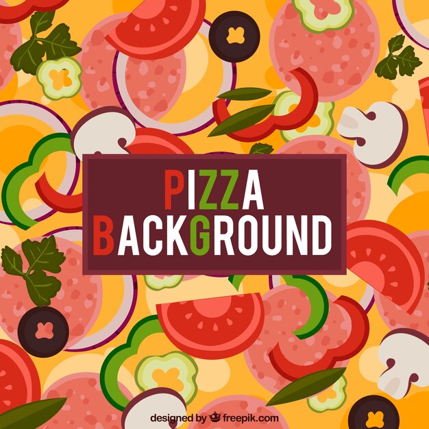 Fondo de pizza con ingredientes 