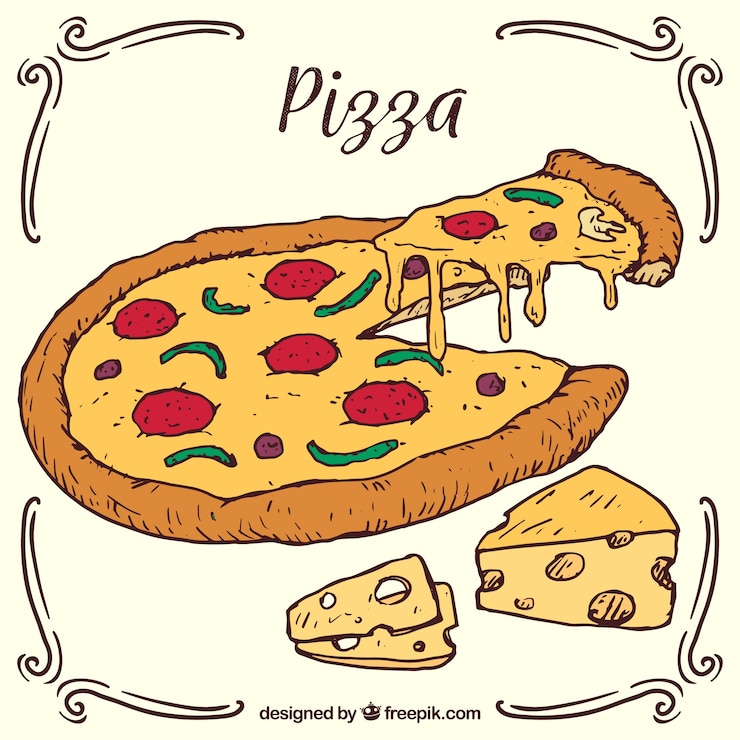 Vector gratuito fondo pizza con queso