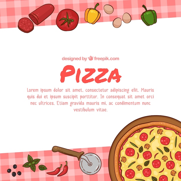 Vector gratuito fondo pizza tradicional