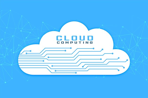 el fondo de la placa de circuitos web de computación en la nube para la visualización de datos