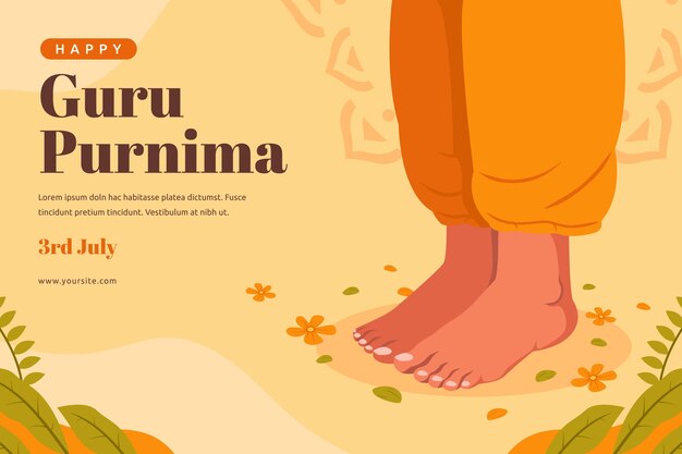 Fondo plano para la adoración de guru purnima