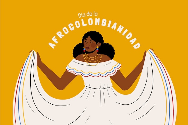 Vector gratuito fondo plano afrocolombianidad