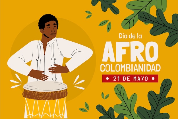 Vector gratuito fondo plano afrocolombianidad