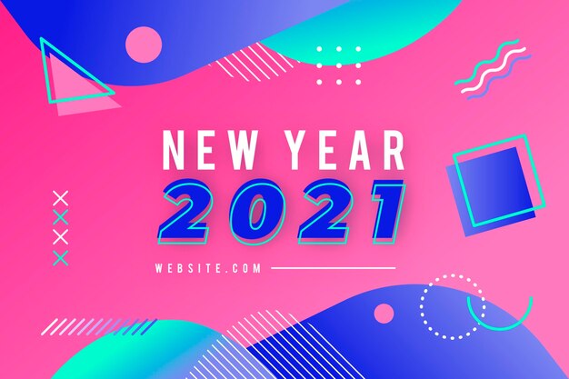 Fondo plano año nuevo 2021