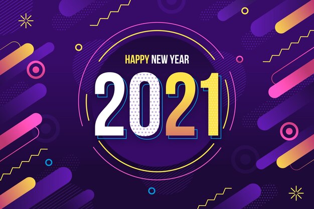Fondo plano año nuevo 2021