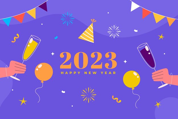 Fondo plano año nuevo 2023