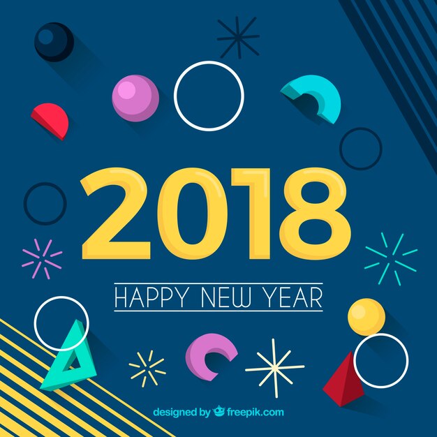 Fondo plano de año nuevo