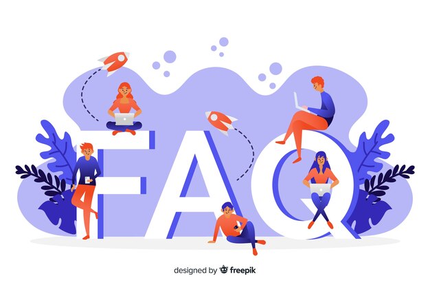 Fondo plano azul concepto faq