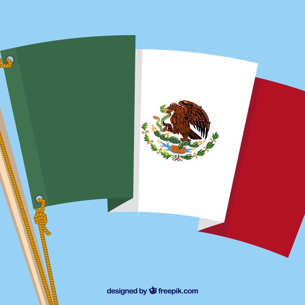 Fondo plano de bandera mexicana