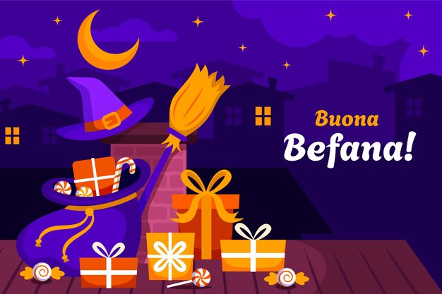 Fondo plano befana
