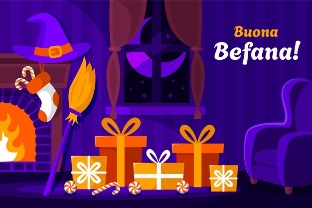 Fondo plano befana
