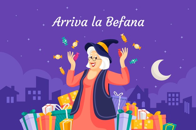 Fondo plano befana