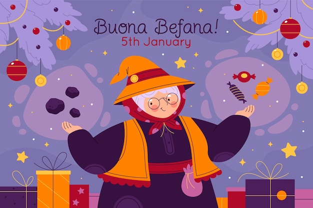 Fondo plano befana