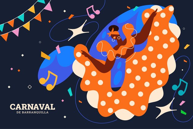 Fondo plano del carnaval de barranquilla