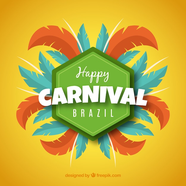 Vector gratuito fondo plano de carnaval brasileño