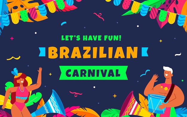 Fondo plano carnaval brasileño