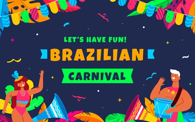 Fondo plano carnaval brasileño