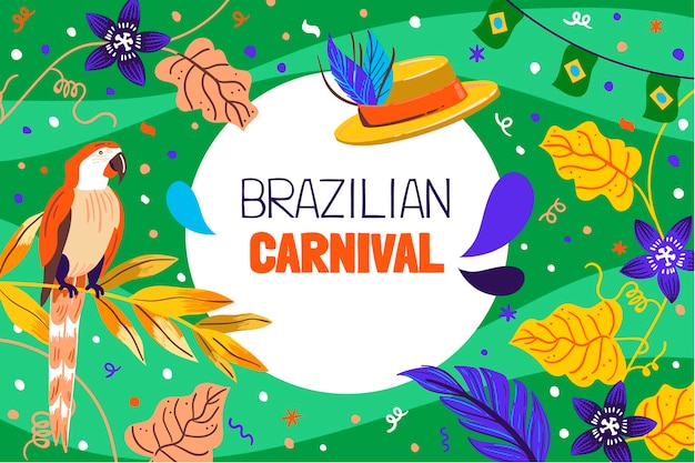 Vector gratuito fondo plano carnaval brasileño