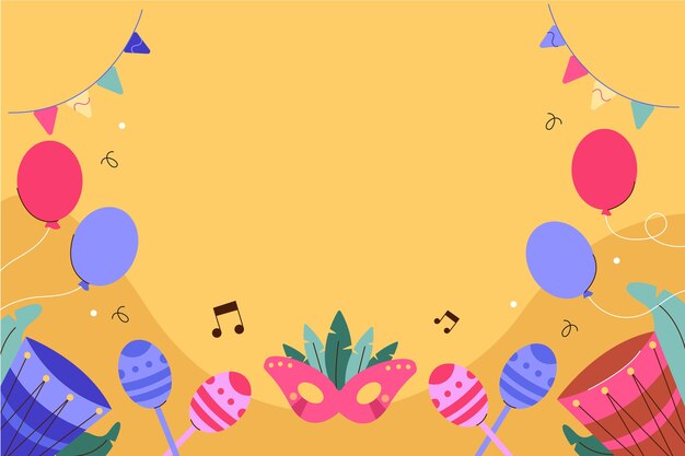 Fondo plano del carnaval brasileño