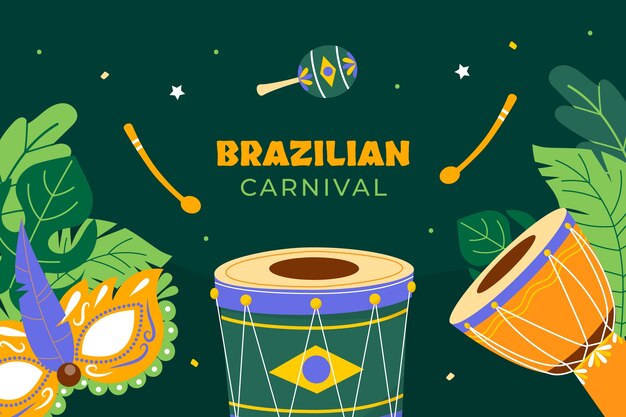 Fondo plano del carnaval brasileño