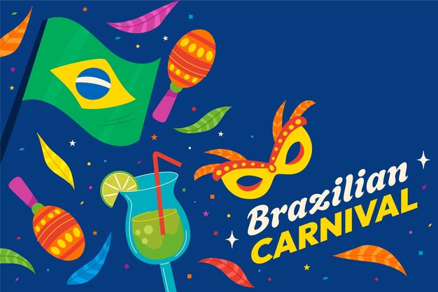 Fondo plano para el carnaval brasileño