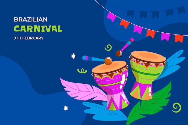 Fondo plano para el carnaval brasileño