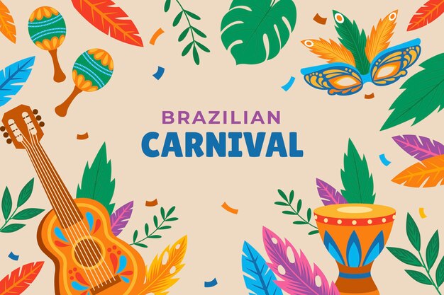 Fondo plano del carnaval brasileño