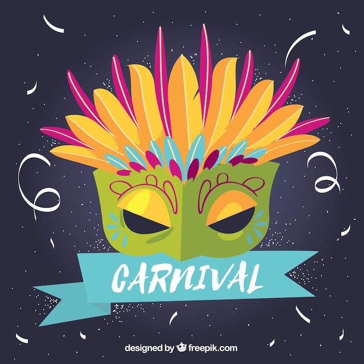 Vector gratuito fondo plano de carnaval